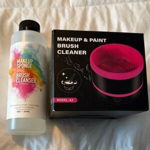 imPRESS Makeup Sponge and Brush Cleanser Set - Pink and Black